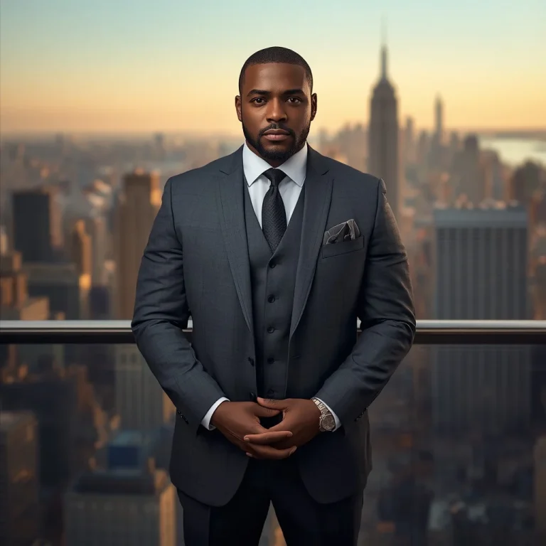 A Powerful Man in a Three-Piece Suit against a City Skyline | Powerful Man Exuding