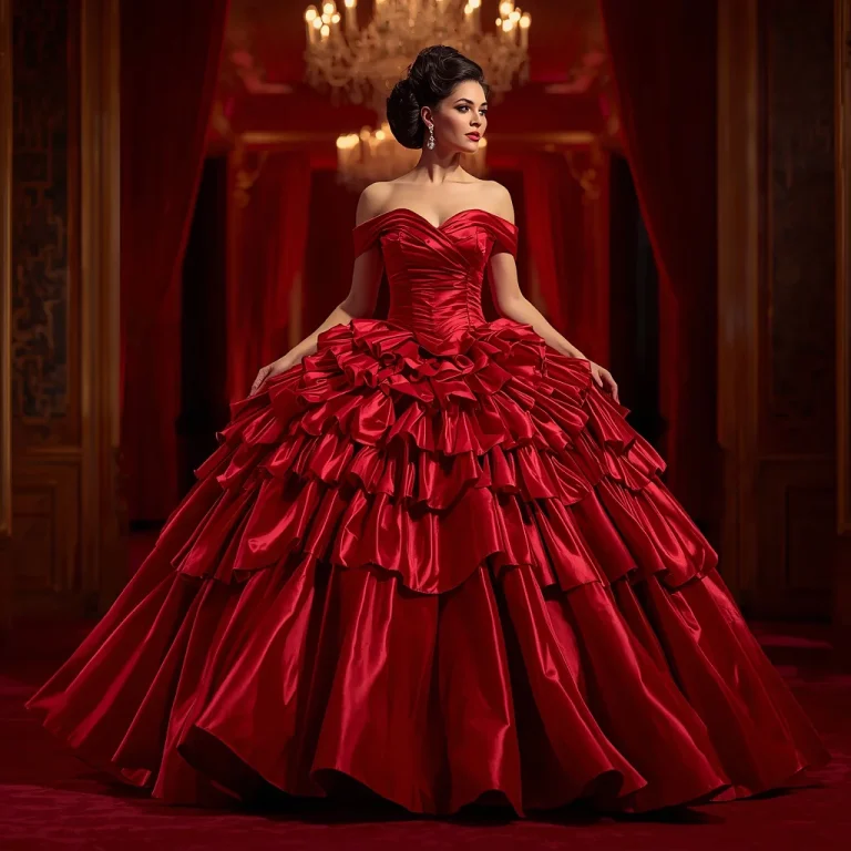 Classic Red Ballgown for a Grand Entrance | gemini prompt