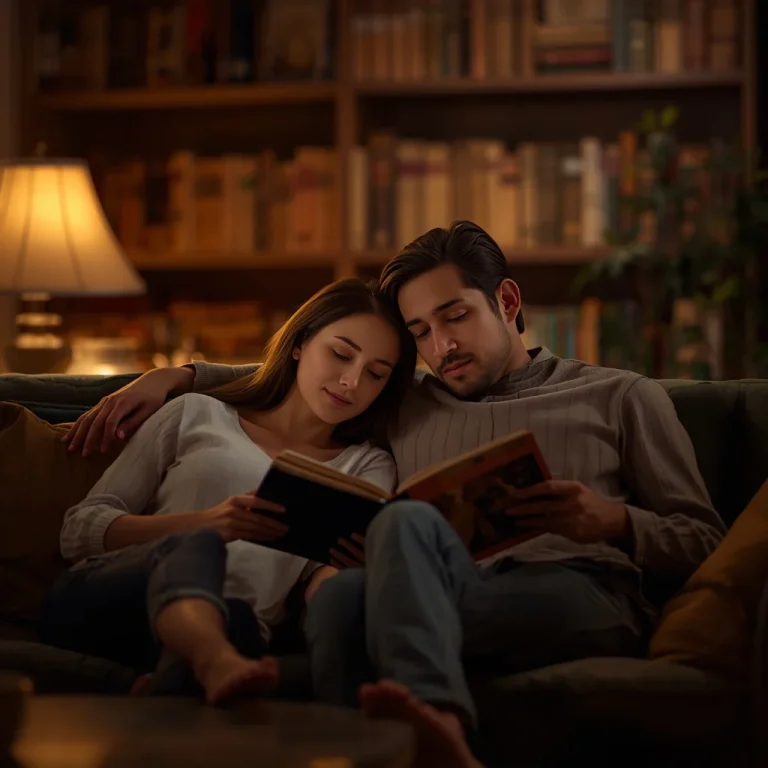 Cozy Home Library: Couple Reading Together with Warmth | 2026 Photo Editing Prompt