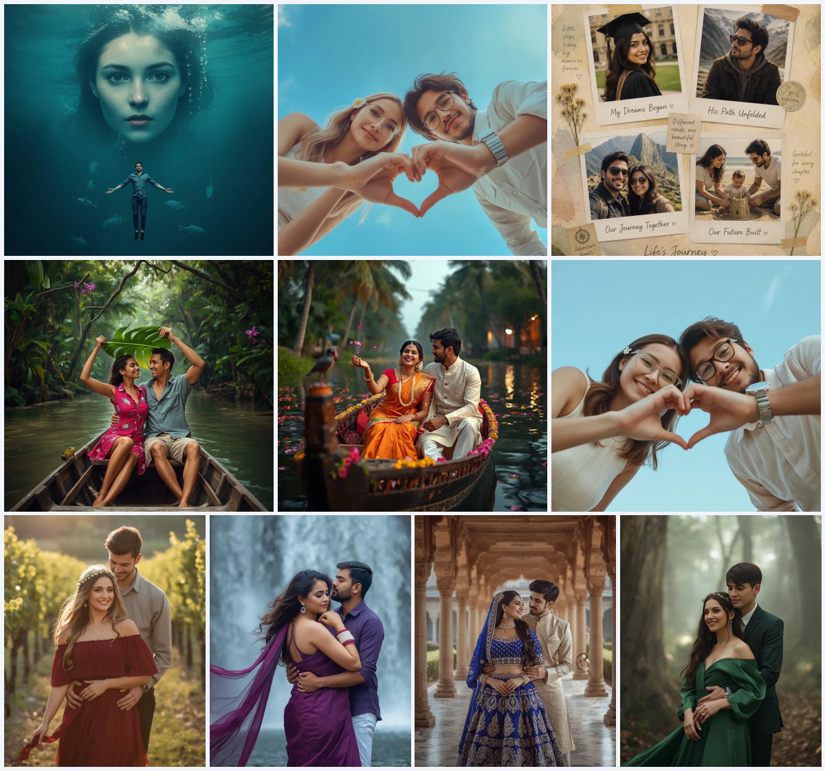 Top 10 Pre-Wedding Couple AI Prompts for Dreamy Outdoor Engagement Photoshoots