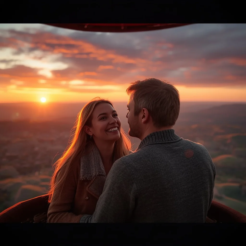 Couple’s Romantic Hot Air Balloon Ride at Sunrise